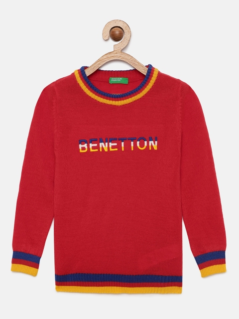 

United Colors of Benetton Boys Red Solid Sweater