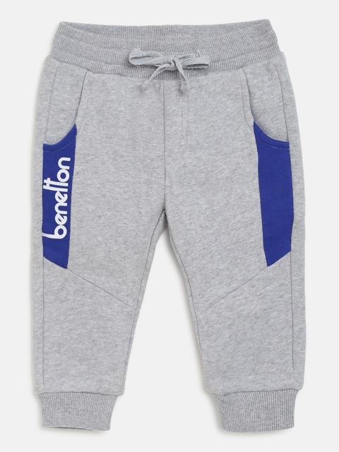 

United Colors of Benetton Boys Grey Melange Solid Joggers