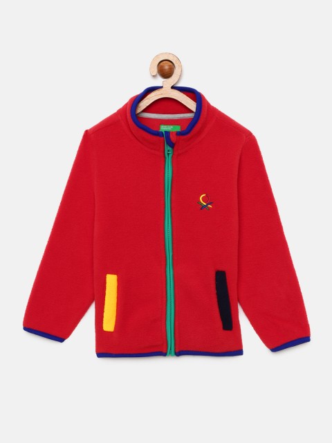 

United Colors of Benetton Boys Red Solid Sweatshirt