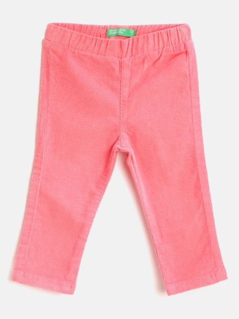 

United Colors of Benetton Girls Pink Glitter Detail Knitted Corduroy Treggings