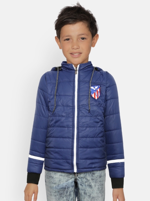 

GAME BEGINS Boys Navy Blue Solid Hooded Padded Jacket