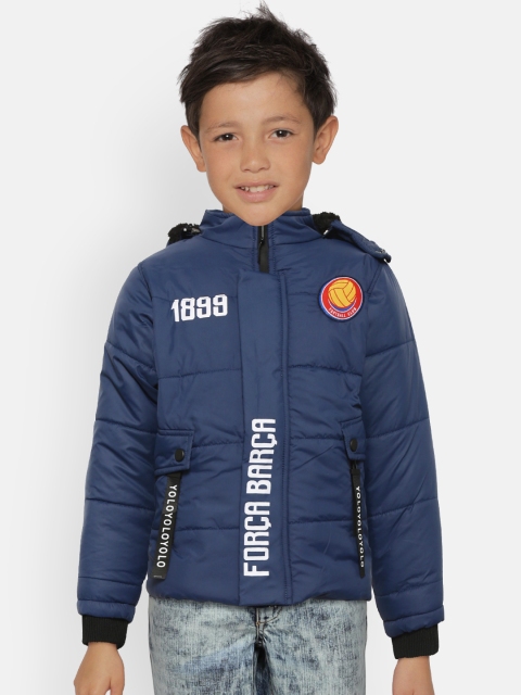 

GAME BEGINS Boys Navy Solid Hooded Padded Jacket, Navy blue