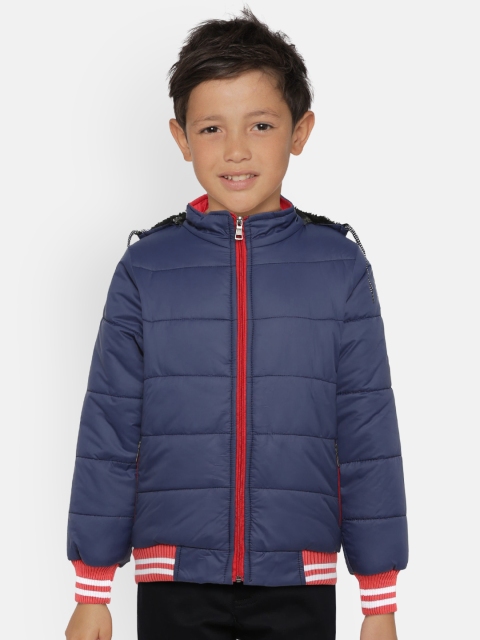 

GAME BEGINS Boys Solid Bomber Jacket, Navy blue