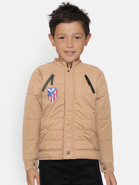 

GAME BEGINS Boys Khaki Solid Padded Jacket with Detachable Hood