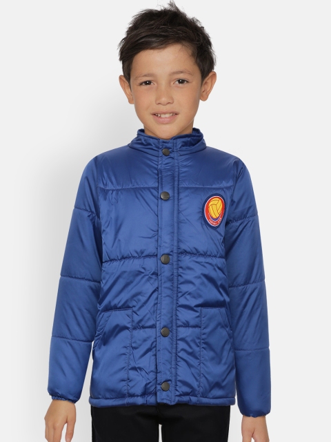 

GAME BEGINS Boys Blue Solid Hooded Padded Jacket