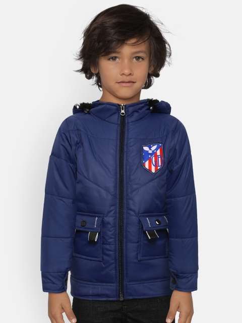 

GAME BEGINS Boys Navy Blue Solid Hooded Padded Jacket