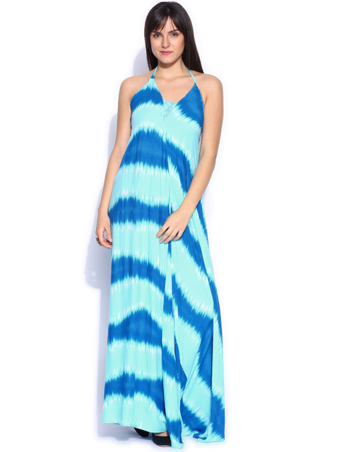 

Tokyo Talkies Blue Printed Maxi Dress