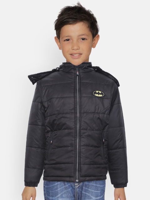 

GAME BEGINS Boys Black Solid Hooded Padded Jacket