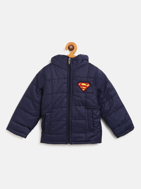 

GAME BEGINS Boys Navy Blue Solid Hooded Padded Jacket