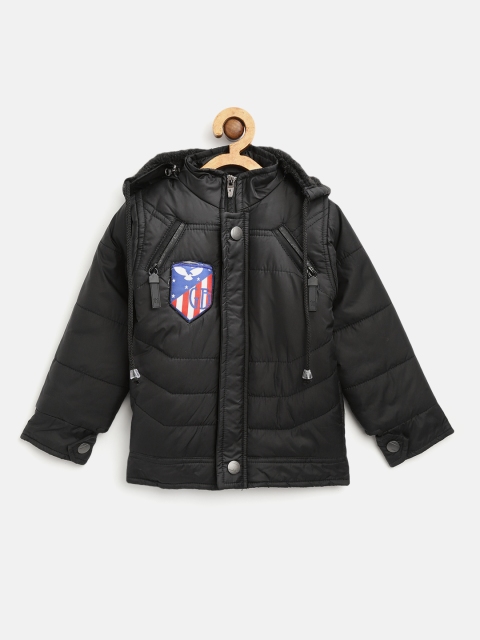 

GAME BEGINS Boys Black Solid Padded Jacket