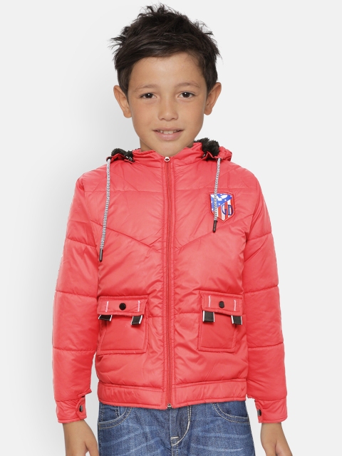 

GAME BEGINS Boys Red Solid Hooded Padded Jacket