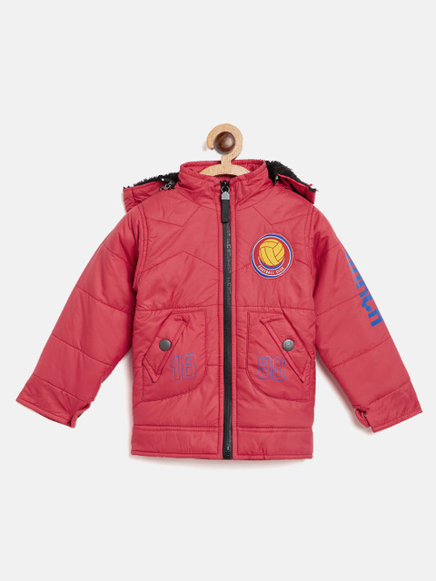 

GAME BEGINS Boys Red Solid Hooded Padded Jacket