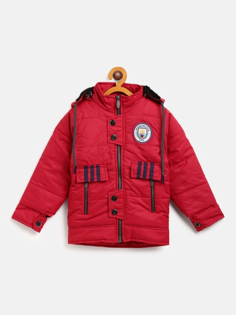 

GAME BEGINS Boys Red Solid Hooded Padded Jacket
