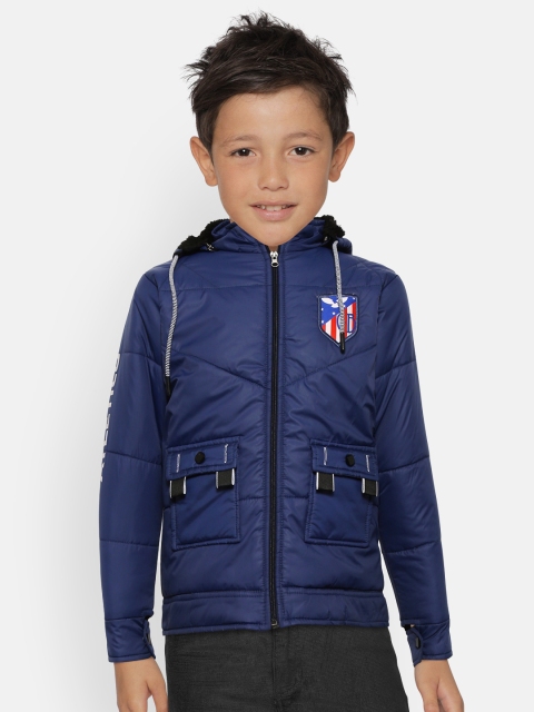 

GAME BEGINS Boys Navy Blue Solid Hooded Padded Jacket