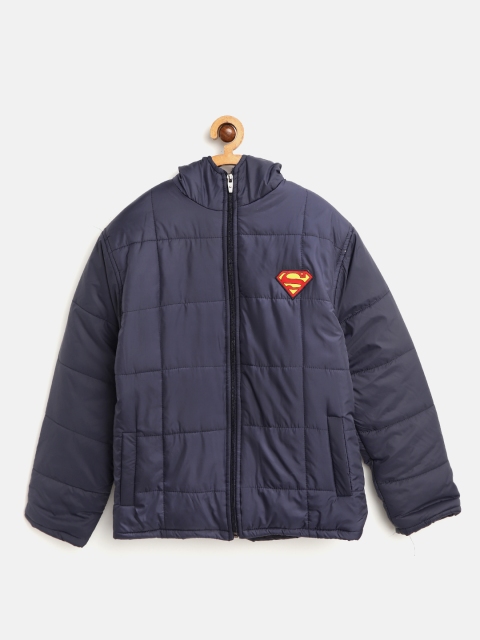 

GAME BEGINS Boys Navy Blue Solid Hooded Padded Jacket
