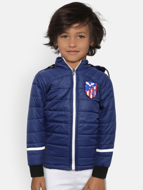 

GAME BEGINS Boys Navy Blue Solid Hooded Padded Jacket