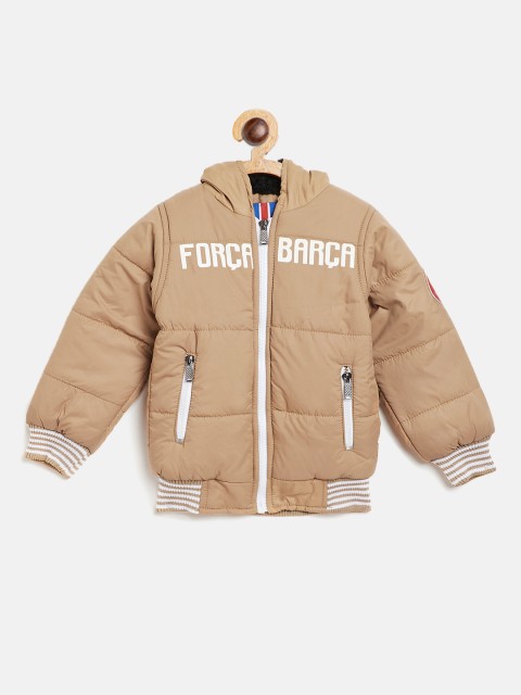 

GAME BEGINS Boys Khaki Solid Hooded Bomber Jacket
