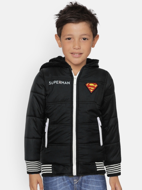 

GAME BEGINS Boys Black Solid Hooded Bomber Jacket