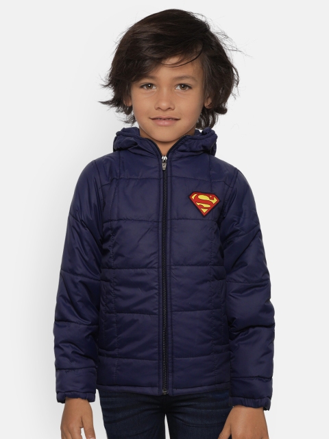 

GAME BEGINS Boys Navy Blue Solid Hooded Padded Jacket