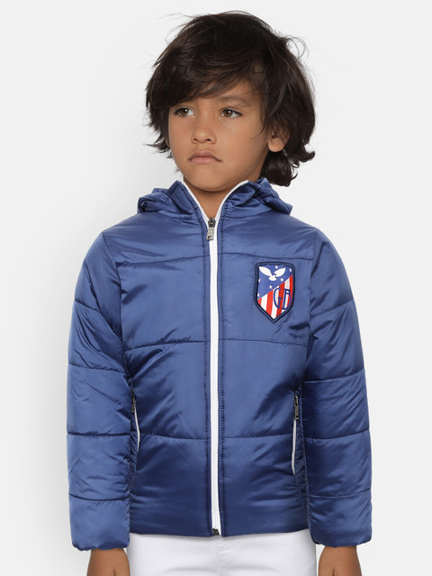 

GAME BEGINS Boys Navy Blue Solid Hooded Padded Jacket