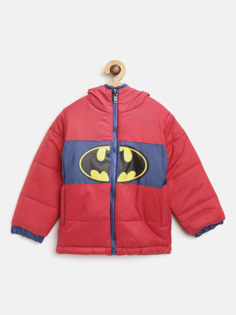 

GAME BEGINS Boys Red & Blue Colourblocked Padded Hodded Jacket