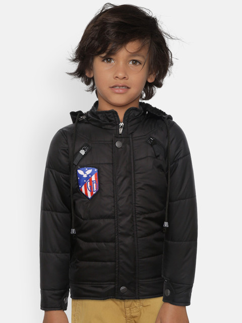 

GAME BEGINS Boys Black Hooded Padded Jacket