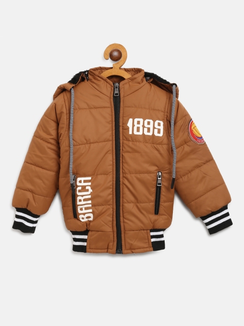 

GAME BEGINS Boys Brown Hooded Bomber Jacket