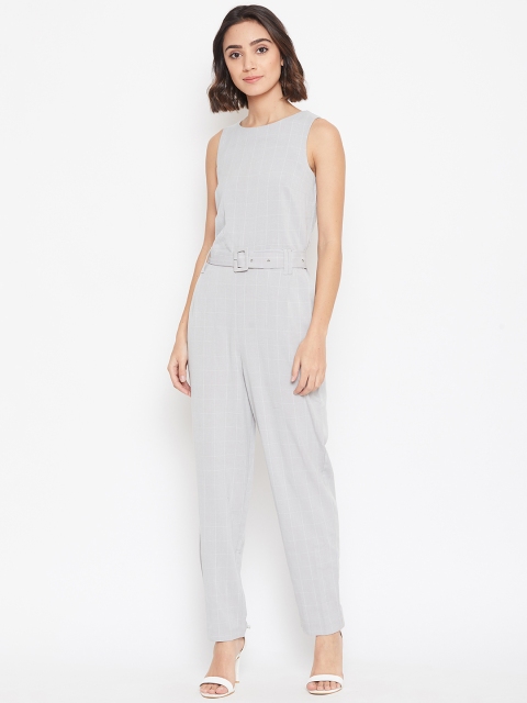 

Vero Moda Women Grey & White Checked Basic Jumpsuit