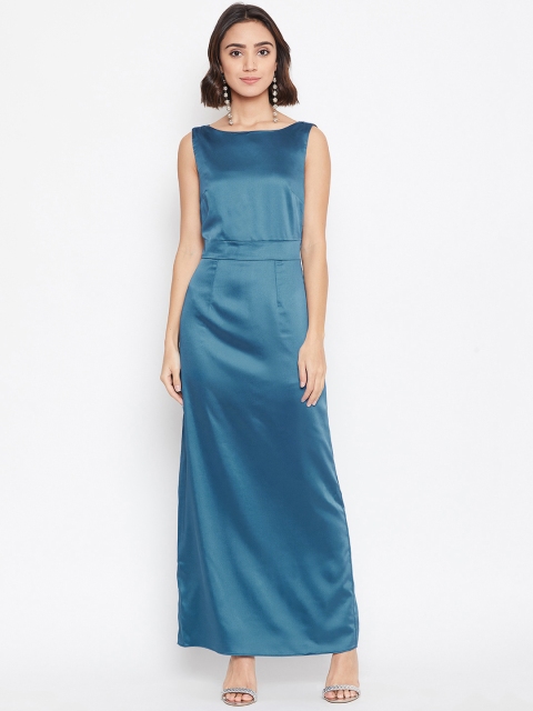 

Vero Moda Women Blue Satin Finish Solid Maxi Dress