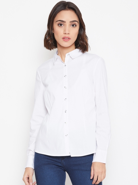 

Vero Moda Women White Solid Regular Fit Casual Shirt