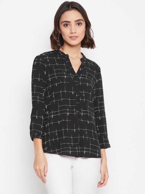 

Vero Moda Women Black & White Printed Shirt Style Top