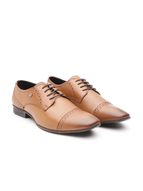 

Carlton London Men Tan Brown Leather Formal Brogues