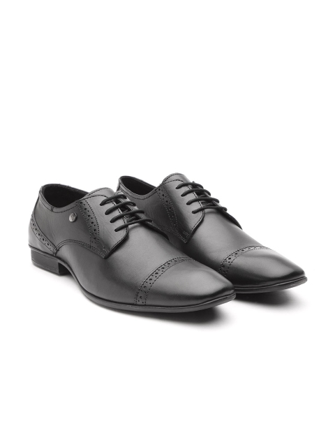 

Carlton London Men Black Leather Formal Brogues
