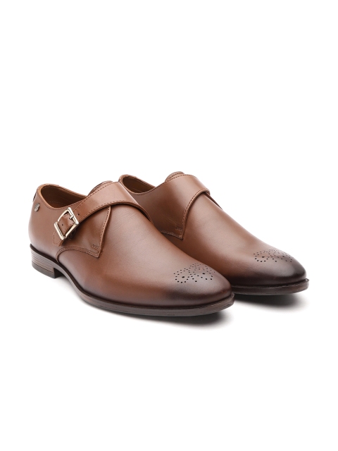 

Carlton London Men Brown Formal Leather Perforated Monks