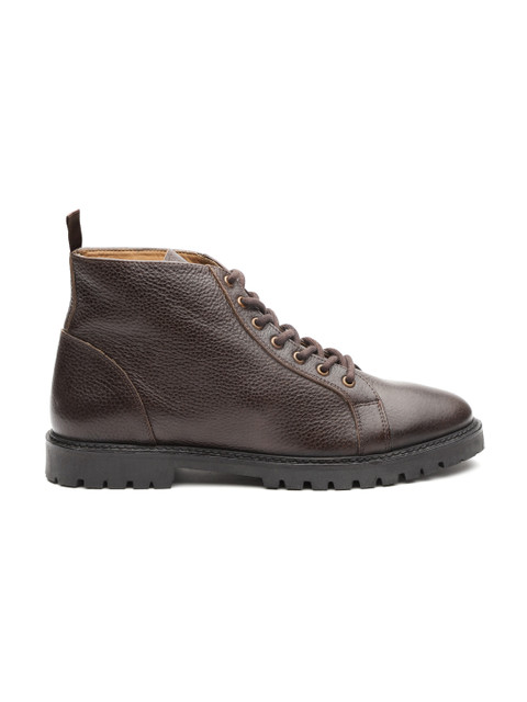 

Carlton London Men Coffee Brown Solid Leather Mid-Top Flat Boots