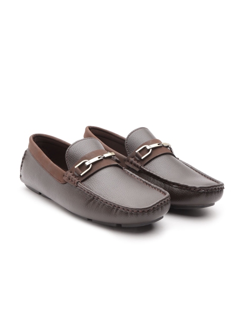 

Carlton London Men Coffee Brown Textured Driving Shoes