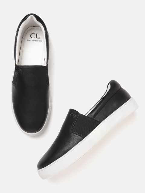 

Carlton London Men Black Slip-On Sneakers