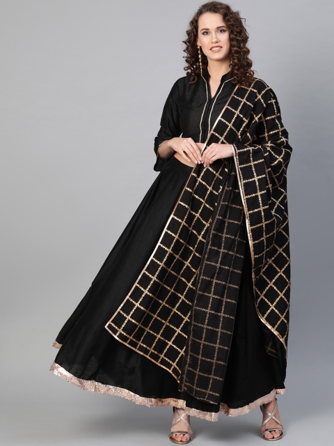 

Bhama Couture Black Solid Lehanga Choli With Dupatta