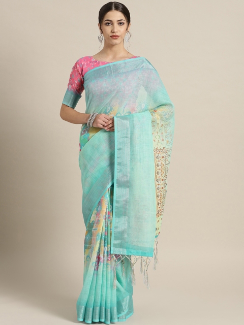 

Saree mall Sea Green & Cream-Coloured Printed Saree