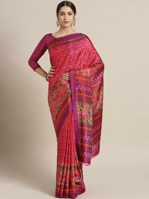 

Saree mall Red & Purple Printed Saree