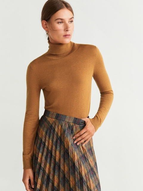 

MANGO Women Brown Solid Sweater