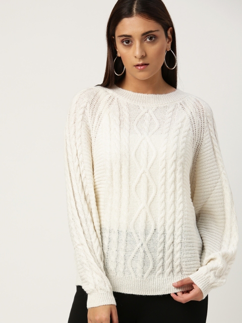 

MANGO Women Pink Solid Front-Open Fuzzy Sweater