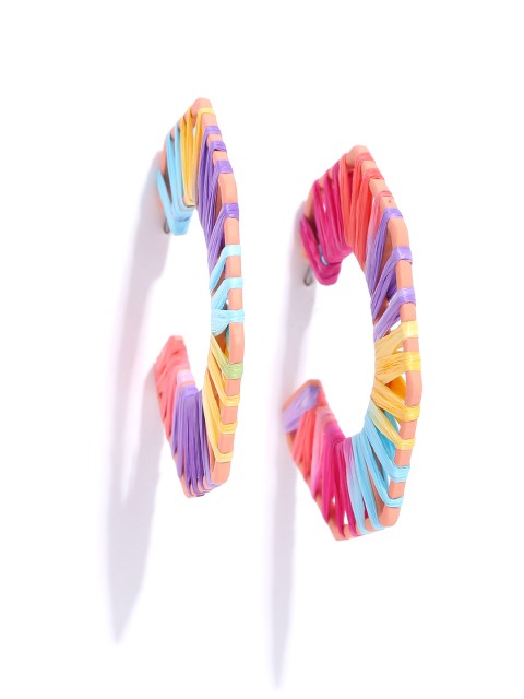 

Bellofox Multicoloured Geometric Half Hoop Earrings, Multi