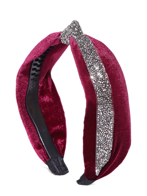 

Bellofox Burgundy Embellished Hairband with Velvet Finish