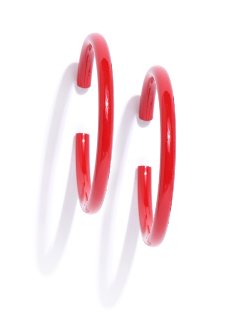 

Bellofox Red Circular Half Hoop Earrings