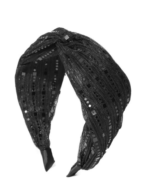 

Bellofox Black Embellished Knot Detail Hairband