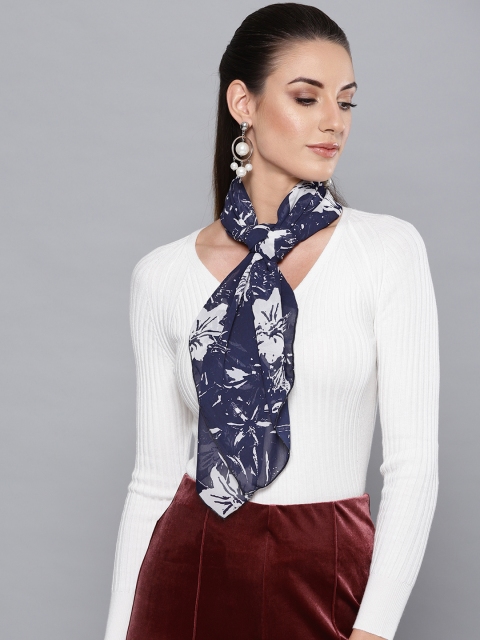 

Trend Arrest Women Navy Blue & White Printed Scarf