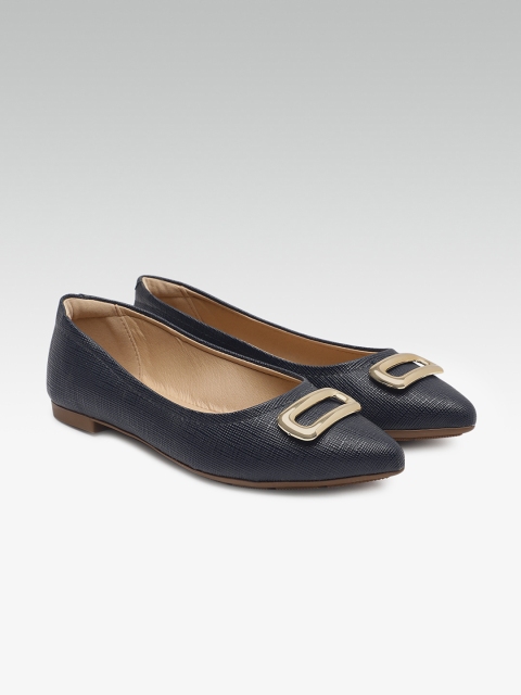 

MODARE Women Navy Blue Textured Embellished Ballerinas