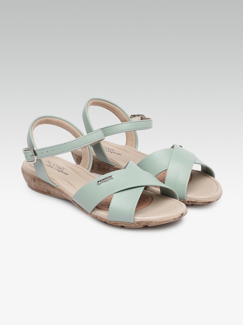 

MODARE Women Green Solid Open Toe Flats