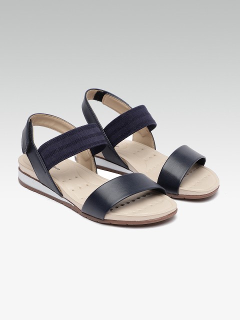 

MODARE Women Navy Blue Solid Open Toe Flats
